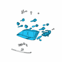 OEM 2001 Lexus RX300 Headlamp Assembly, Left Diagram - 81150-48130