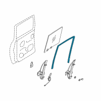 OEM 2004 Nissan Frontier Glass Run-Rear Door Window RH Diagram - 82330-2S712