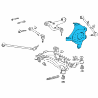 OEM 2001 Lexus LS430 Carrier Sub-Assy, Rear Axle, RH Diagram - 42304-50090