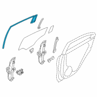 OEM 2016 Kia Rio Run Assembly-Rear Door Window Glass Diagram - 835411W000