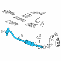 OEM 2022 Chevrolet Express 2500 Muffler W/Tailpipe Diagram - 84383053