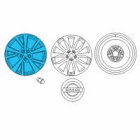 OEM 2020 Nissan Maxima Aluminum Wheel Diagram - 40300-9DJ1J