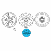 OEM Nissan Maxima Center Caps Black (1-piece) Diagram - 40342-4RB4B