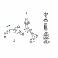 OEM Pontiac Aztek Lower Control Arm Rear Bolt Diagram - 25606687