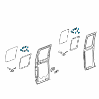 OEM 2002 Ford E-150 Econoline Club Wagon Hinge Diagram - F2UZ-15262B00-D