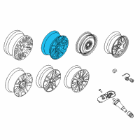 OEM 2011 Mercury Milan Wheel, Alloy Diagram - 9N7Z-1007-A