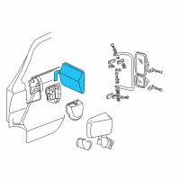 OEM 1994 Dodge B250 Low Mount Mirror Diagram - 55154698