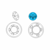 OEM 2010 Dodge Ram 2500 Wheel Center Cap Diagram - 1AB03S4AAC