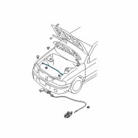 OEM 2003 Nissan Sentra Rod Hood Support Diagram - 65771-6Z500