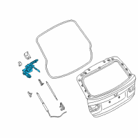 OEM BMW 330i xDrive Left Trunk Lid Hinge Diagram - 41-00-7-298-069