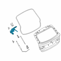 OEM 2018 BMW 328d xDrive Left Trunk Lid Hinge Diagram - 41-00-7-298-069