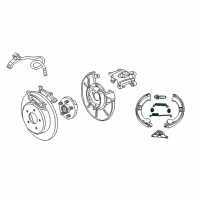 OEM 2005 Dodge Caravan Spring-Brake Shoe Hold Down Diagram - 5019735AA