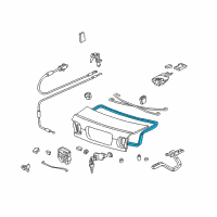 OEM 1998 Honda Civic Weatherstrip, Trunk Lid Diagram - 74865-S04-003