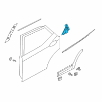 OEM Hyundai Santa Fe XL Garnish Assembly-Rear Door Rear Frame, RH Diagram - 83280-B8000