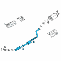 OEM Kia Forte Center Muffler Complete Diagram - 28600A7300