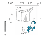 OEM 2022 Kia Sorento Holder & Wiring-Rear Diagram - 92485P4000