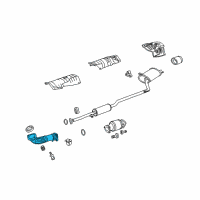 OEM 2008 Honda Accord Pipe A, Exhuast Diagram - 18210-TA5-A12