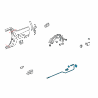 OEM 2014 Honda Ridgeline Cable Assembly, Fuel Lid Opener Diagram - 74411-SJC-A00