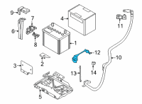 OEM Nissan Kicks Frame-Battery Fix Diagram - 24427-DF30A