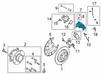 OEM 2022 Ford Mustang Mach-E Caliper Assembly Diagram - JX6Z-2386-L