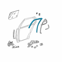 OEM 1999 Pontiac Sunfire Channel Asm-Rear Side Door Window *Black Diagram - 22615708