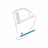 OEM 2000 Honda Accord Protector, L. RR. Door *YR524M* (NAPLES GOLD METALLIC) Diagram - 75323-S84-A11ZV