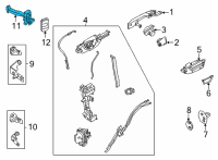 OEM 2022 Ford Maverick ARM AND BRACKET ASY - DOOR CHE Diagram - NZ6Z-6027200-A