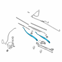 OEM Kia Optima Windshield Wiper Arm Assembly Driver Diagram - 983102G000