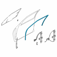 OEM Kia Sephia Channel-Glass Run, RH Diagram - 0K2A158605E
