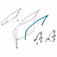 OEM 2002 Kia Spectra Channel-Glass Run, RH Diagram - 0K2A158605E