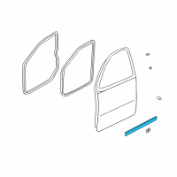 OEM Hyundai Elantra Weatherstrip Assembly-Front Door Belt Outside RH Diagram - 82220-2D000