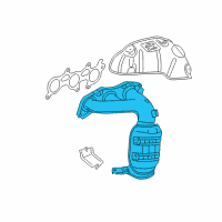 OEM 2015 Lexus RX450h Exhaust Manifold Sub-Assembly, Right Diagram - 17140-31410