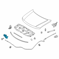 OEM 2018 Infiniti QX80 Hood Lock Male Assembly Diagram - 65601-6GW0A