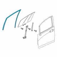 OEM Honda Fit Channel, Left Front Door Run Diagram - 72275-T5A-A01