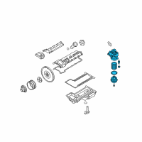 OEM BMW M6 Oil Filter With Oil Cooler Connection Diagram - 11-42-7-837-710