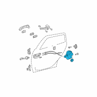 OEM Lexus RX330 Rear Door Lock Assembly, Left Diagram - 69060-0E010