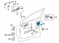 OEM 2019 Lexus RX450h Front Door Lock Assembly W/Motor, Left Diagram - 69040-02440