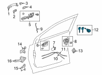 OEM Toyota Corolla Cross Cylinder & Keys Diagram - 69052-0A060
