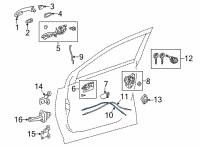 OEM Toyota Corolla Cross Lock Cable Diagram - 69750-0A050