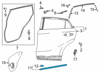 OEM Toyota Venza Lower Weatherstrip Diagram - 67873-48020