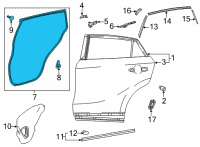 OEM Toyota Venza Door Weatherstrip Diagram - 67871-48100