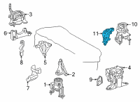 OEM 2021 Toyota RAV4 Prime Rear Mount Bracket Diagram - 12321-25050