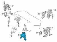 OEM 2022 Lexus NX450h+ Engine Mount Bracket Diagram - 1236125110