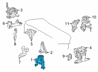 OEM 2022 Lexus NX350h Engine Mount Diagram - 1236125110