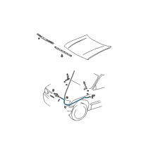 OEM 1997 Toyota Tacoma Release Cable Diagram - 53630-04020