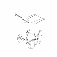 OEM 1999 Toyota Tacoma Release Cable Diagram - 53630-04020