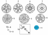 OEM 2020 Hyundai Santa Fe Aluminum Wheel Hub Center Cap Oem Diagram - 52960-S1000
