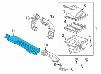 OEM 2022 Ford Bronco Sport TUBE - AIR CLEANER INTAKE Diagram - LX6Z-9A624-C