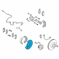 OEM Nissan Rogue Sport Plate Assembly-Back Rear Brake LH Diagram - 44031-4EG2A