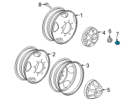 OEM 2018 GMC Sierra 3500 HD Wheel Nut Cap Diagram - 9597784
